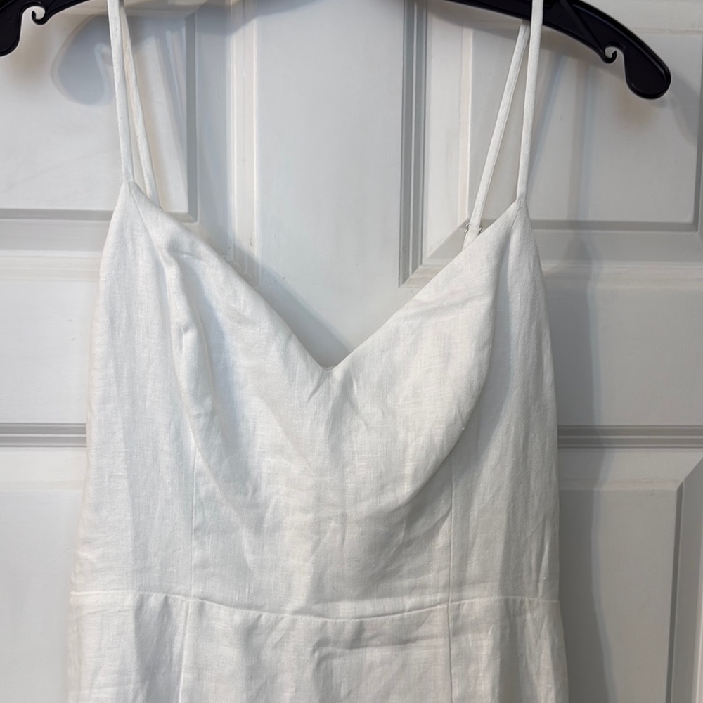 Reformation White Spaghetti Strap Linen Dress - Picture 4 of 6